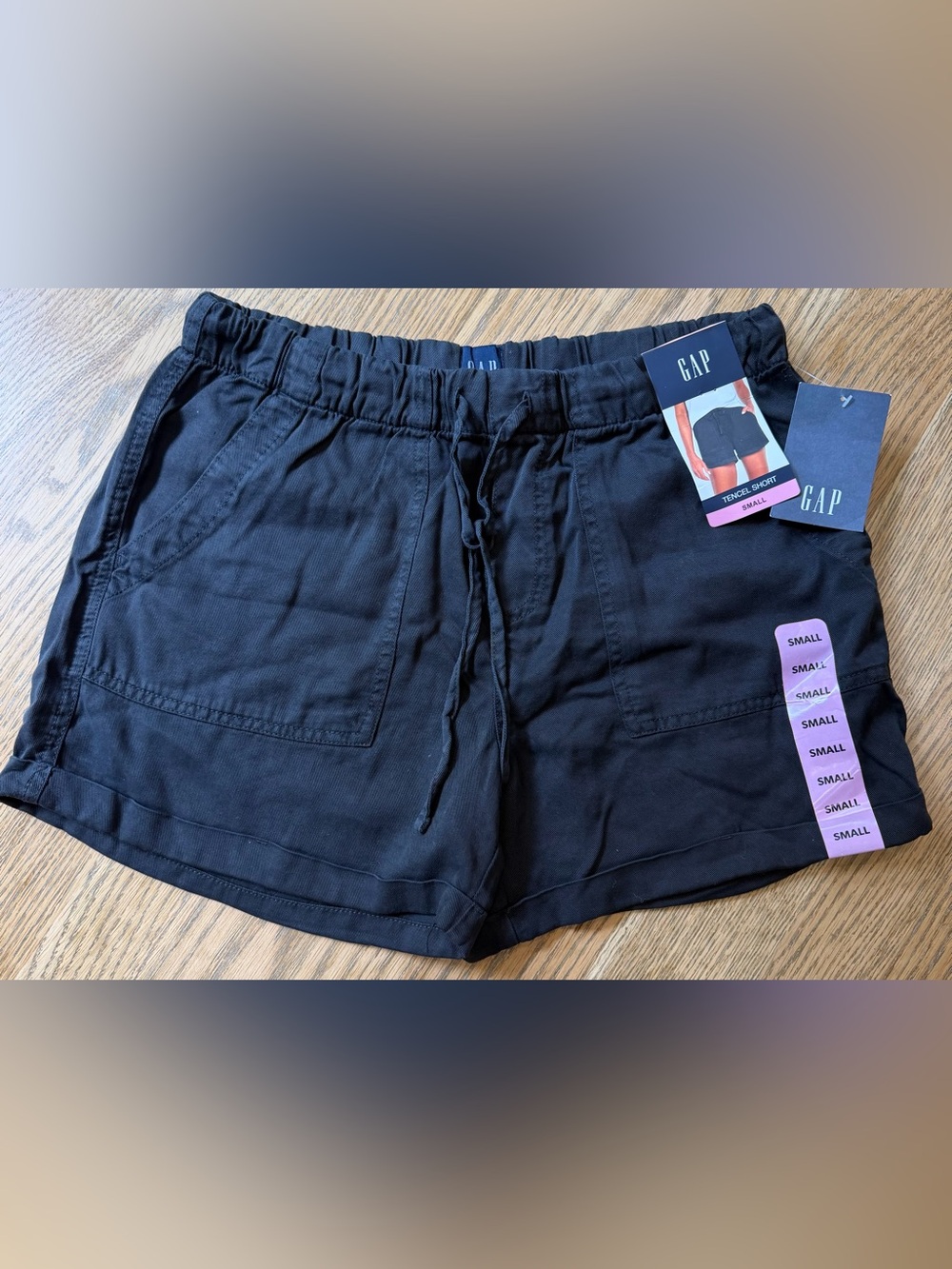 NWT GAP Black Linen Blend Drawstring Shorts Women’s Size S